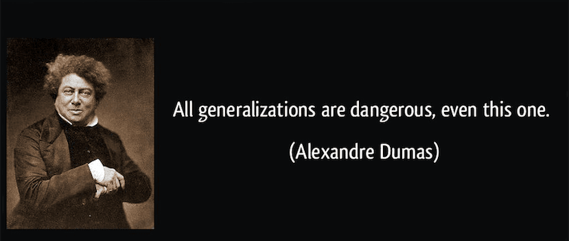 Keep Calm and Don’t Generalize